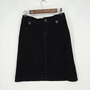 H&M Black Corduroy A Line Skirt 6